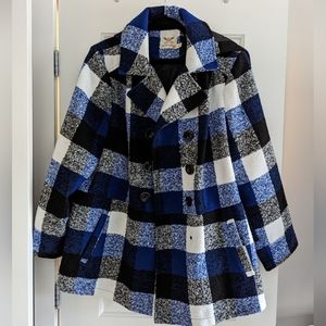 Faux wool peacoat with hood!